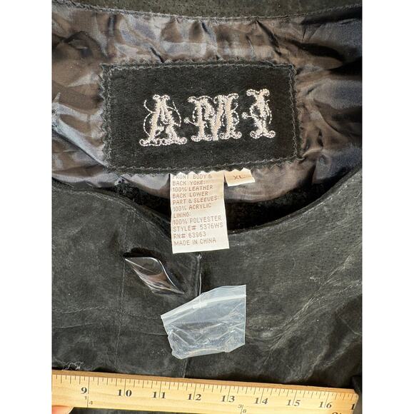 Vintage 90s Chore Jacket Womens XL Black Chunky Knit Sleeve Boho Chic Coat Retro - Picture 5 of 5